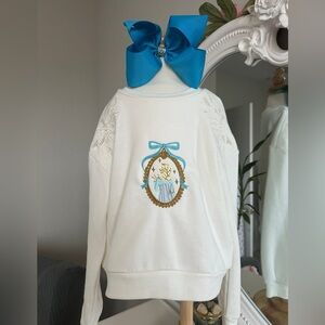Girl Sweatshirt with Embroidered Design